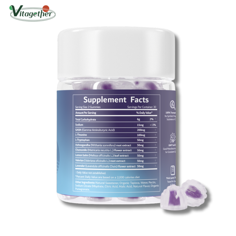 Vitagether Sleep Gummies with 5mg Melatonin, Elderberry, Magnesium, L-Theanine, Chamomile and Lavender, Drug-Free Nighttime Sleep Aid, Gluten Free, Gelatin Free, Non GMO, Berry Flavored (60 Count)