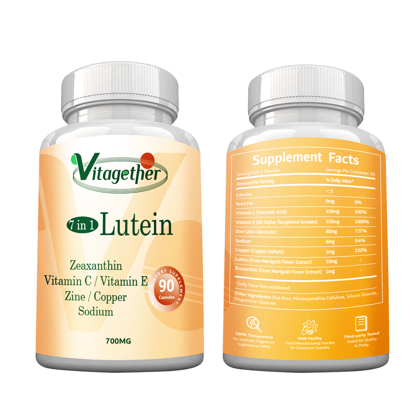 Vitagether Lutein Supplement Capsules - Eye Health Vitamin - Promotes Healthy Vision, Tagetes erecta extract, Natural Carotenoids，Premium Formula Healthcare Dietary Edible,90capsules