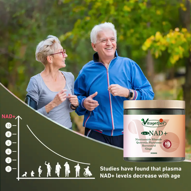 Vitagether NAD+ Supplement, Liposomal Nicotinamide Riboside, Resveratrol Quercetin, NMN Supplement Alternative for Anti-Aging, Energy, Focus, for Women and Men, 80 Capsules