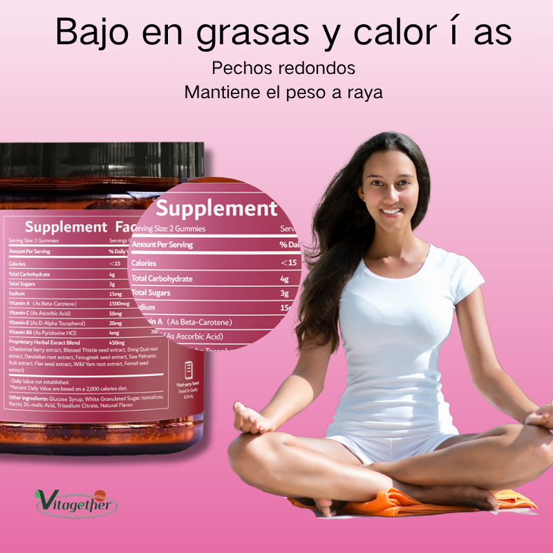 Vitagether Breast Enhancement Gummies, 60 Gummies, Breast Growth Gummies, Chest Enlargement Gummies, Workout Aid