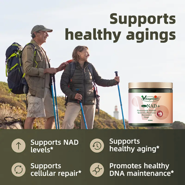 Vitagether NAD+ Supplement, Liposomal Nicotinamide Riboside, Resveratrol Quercetin, NMN Supplement Alternative for Anti-Aging, Energy, Focus, for Women and Men, 80 Capsules