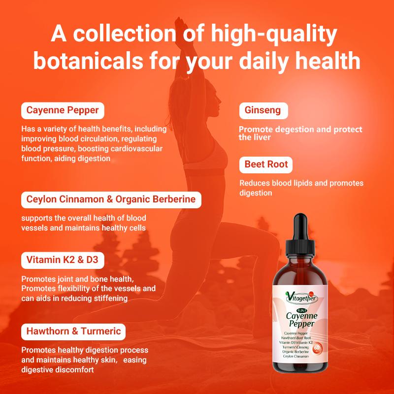 Vitagether 9-in-1 Cayenne Pepper Wellness Drops - Vegan Liquid Formula for Daily Balance Healthcare Vitamin